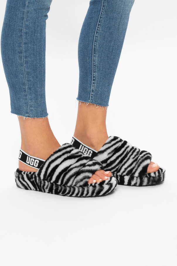 W Fluff Yeah Slide Zebra' fur sandals UGG - ugg classic short ii ...